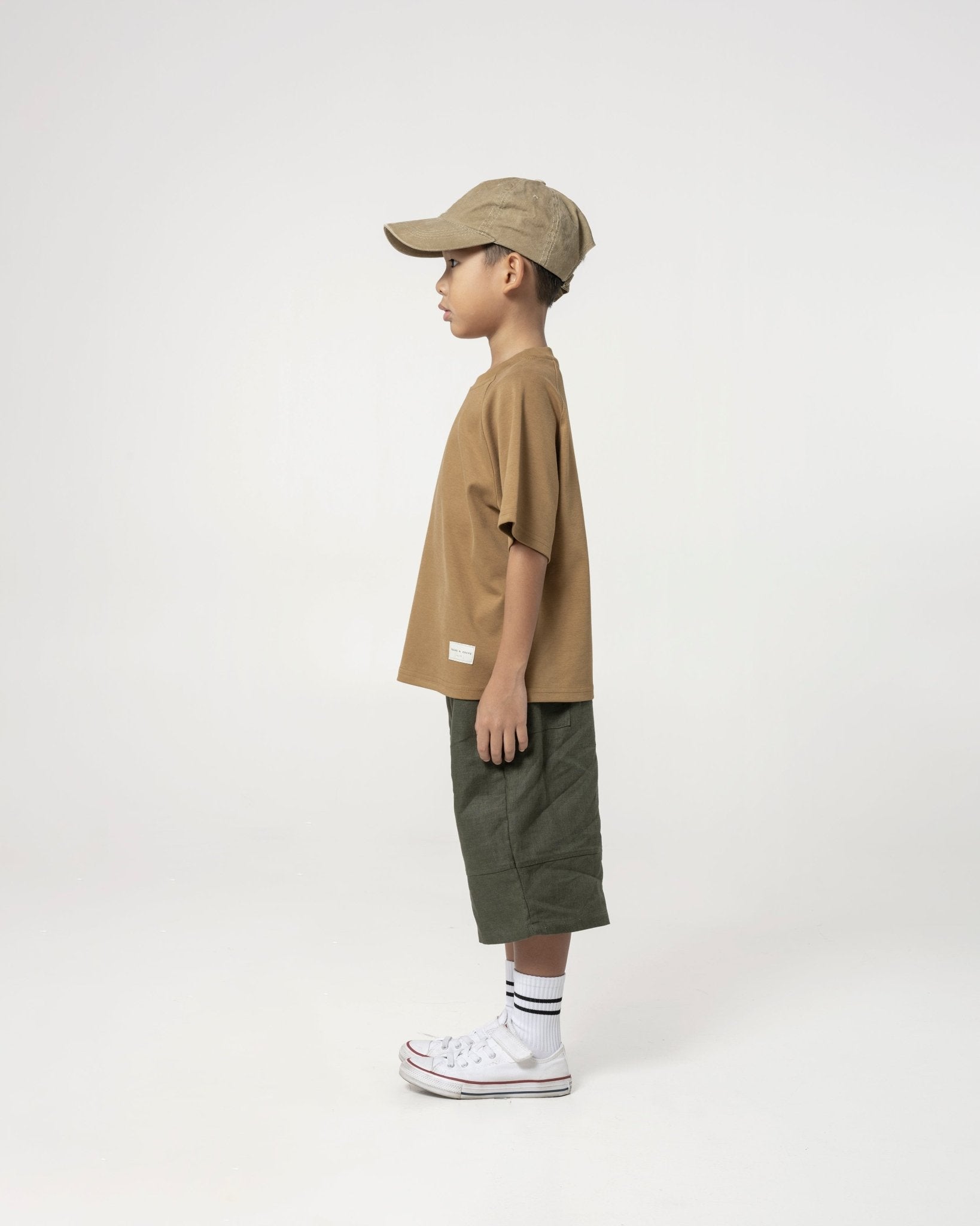 Kid&#39;s Cupro Tee - Sepia Brown - G R A Y E