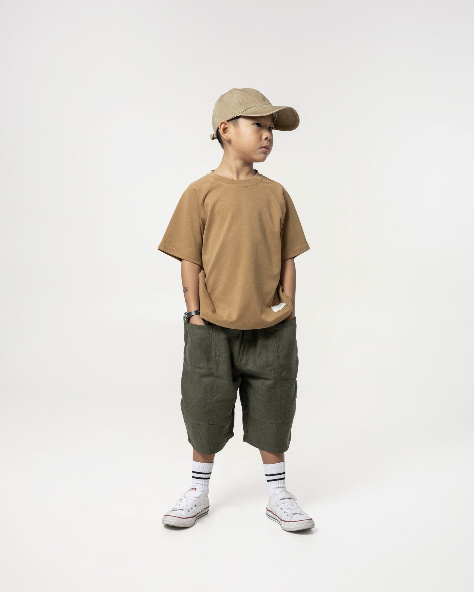 Kid&#39;s Cupro Tee - Sepia Brown - G R A Y E