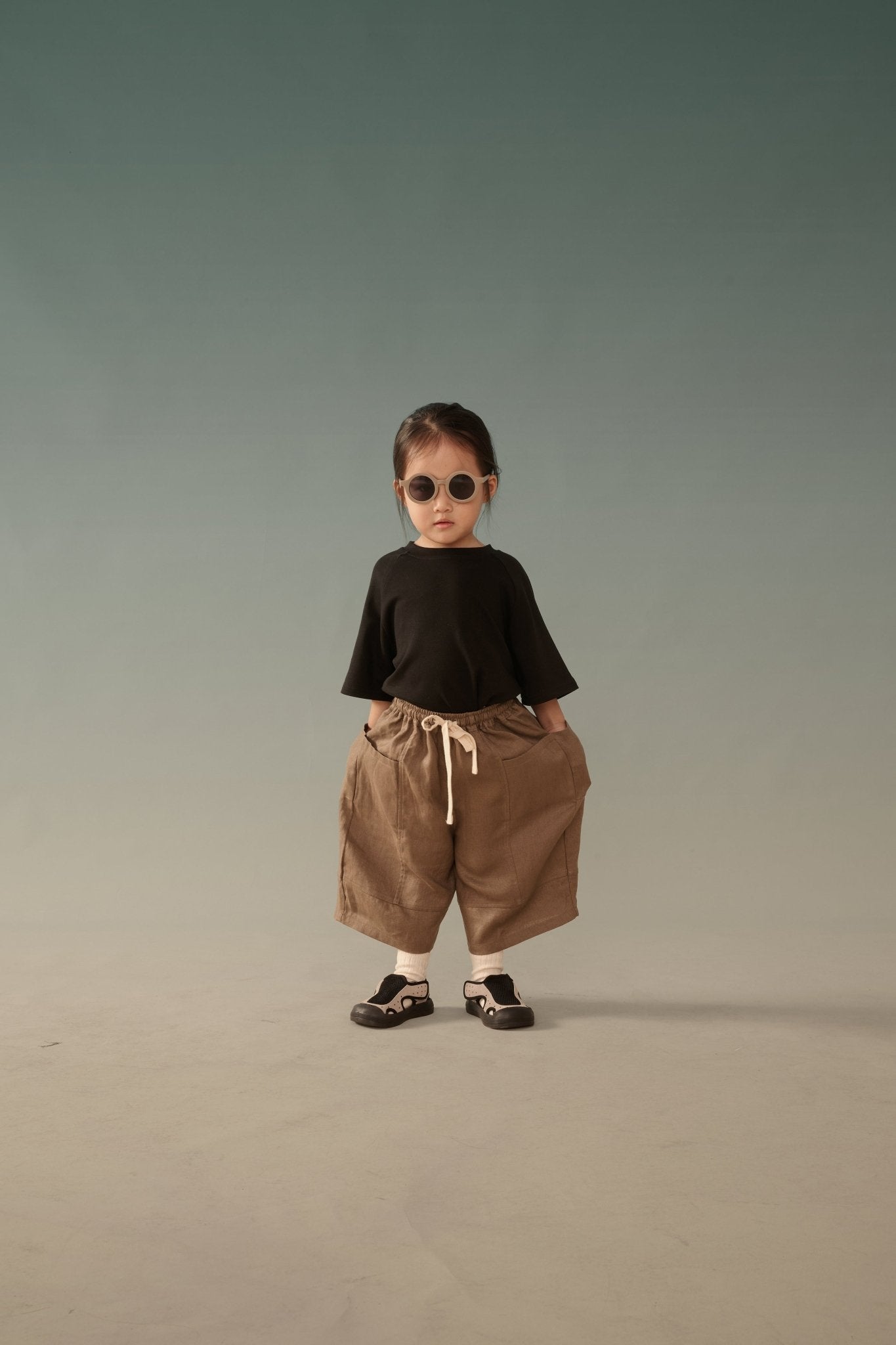 Kid's Linen Pants - Brown - G R A Y E