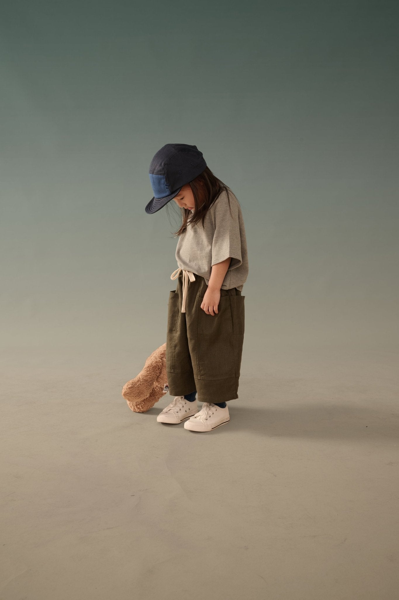 Kid&#39;s Linen Pants - Olive Green - G R A Y E