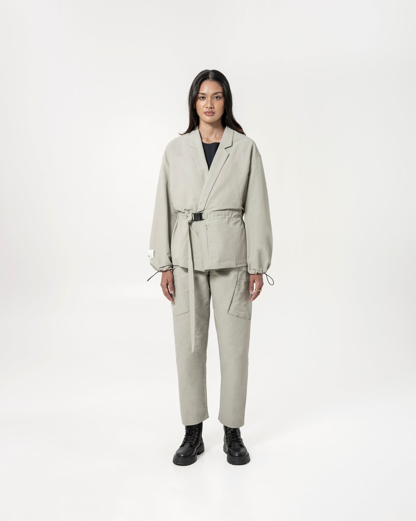 Kimono Buckle Jacket - Steel - G R A Y E