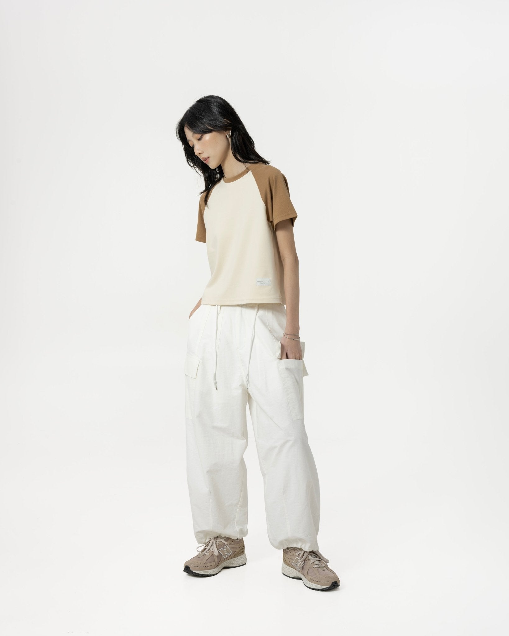 Multi-Pocket Ripstop Pants - White - G R A Y E