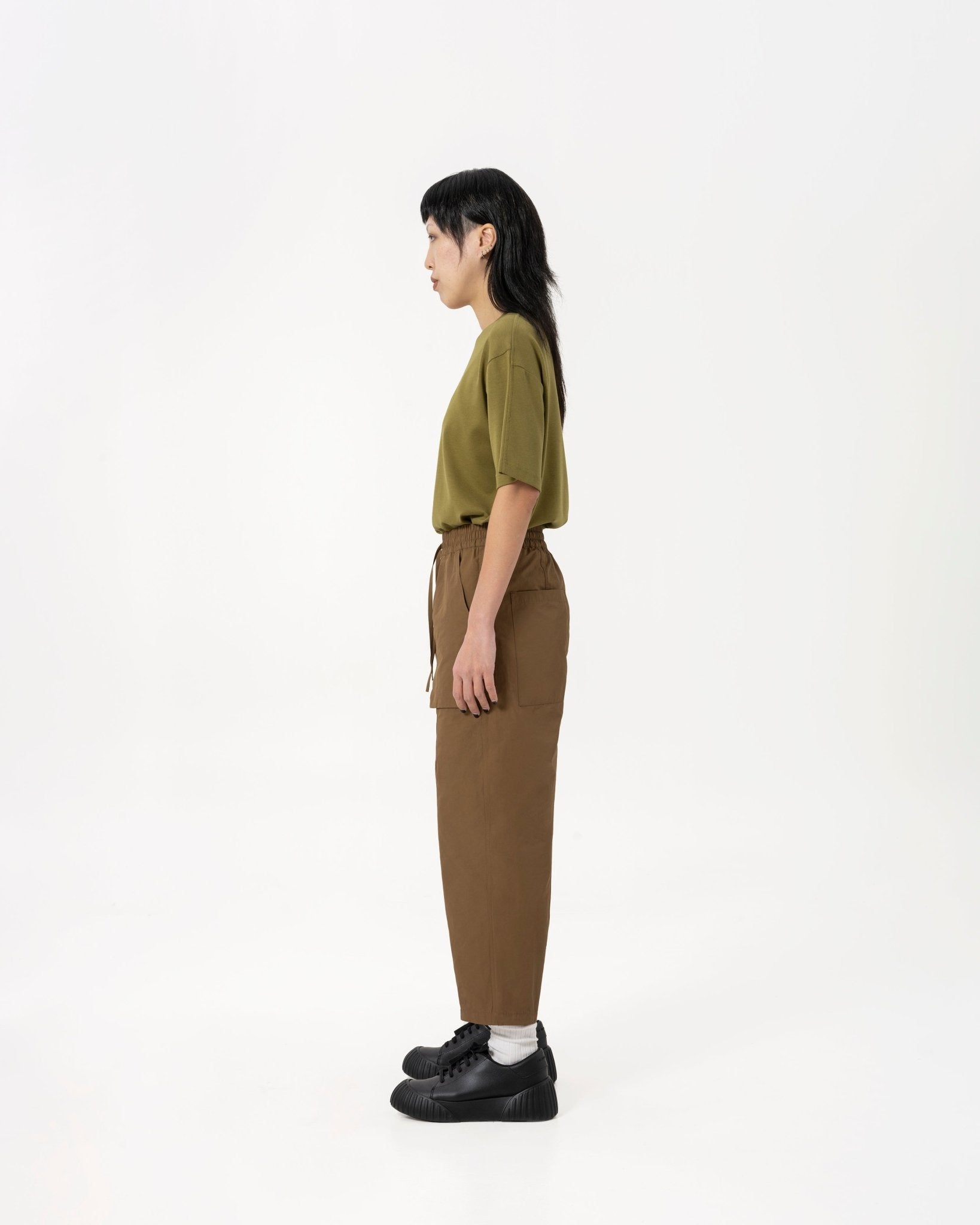 Relaxed Elasticated Trousers - Amber - G R A Y E