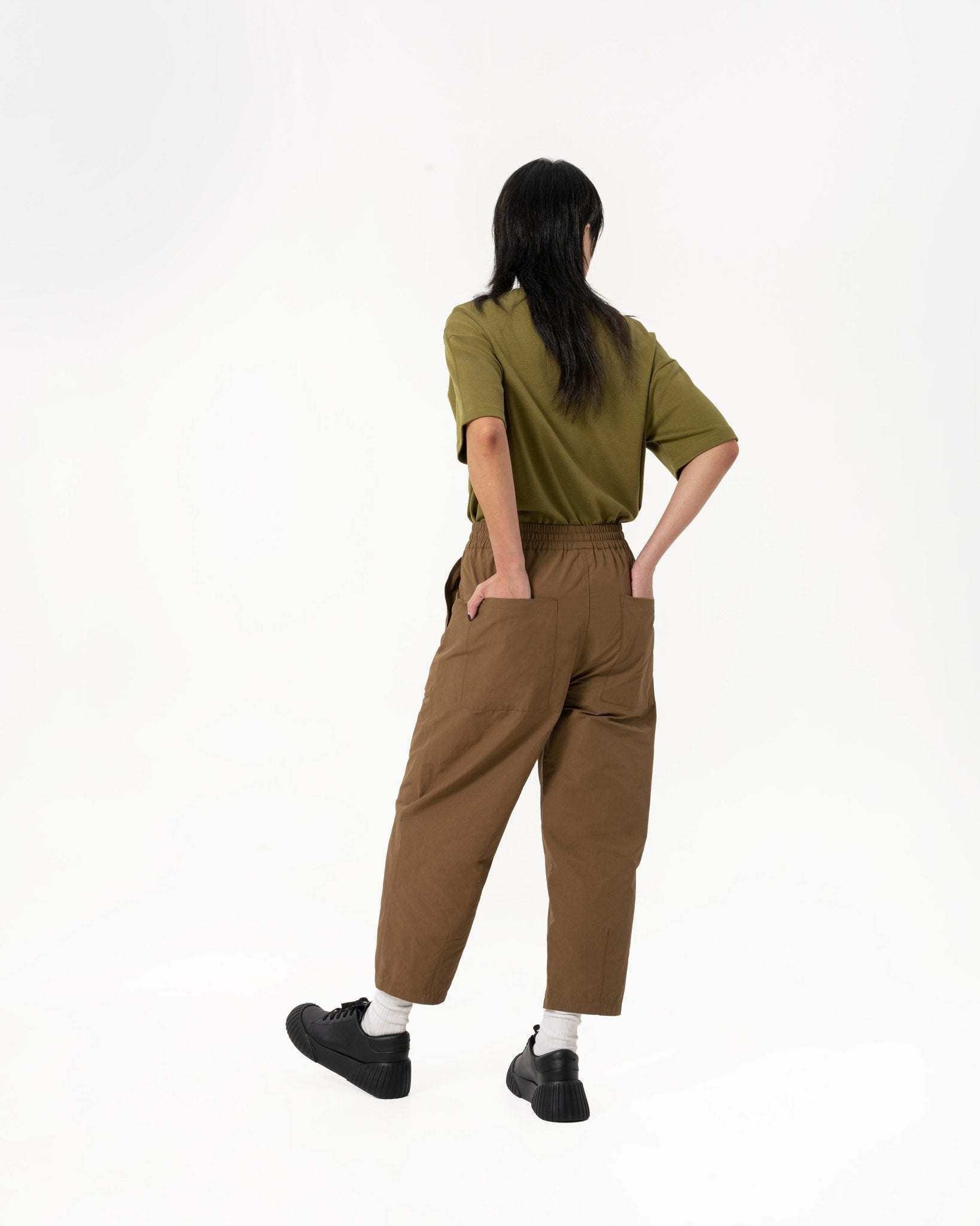 Relaxed Elasticated Trousers - Amber - G R A Y E