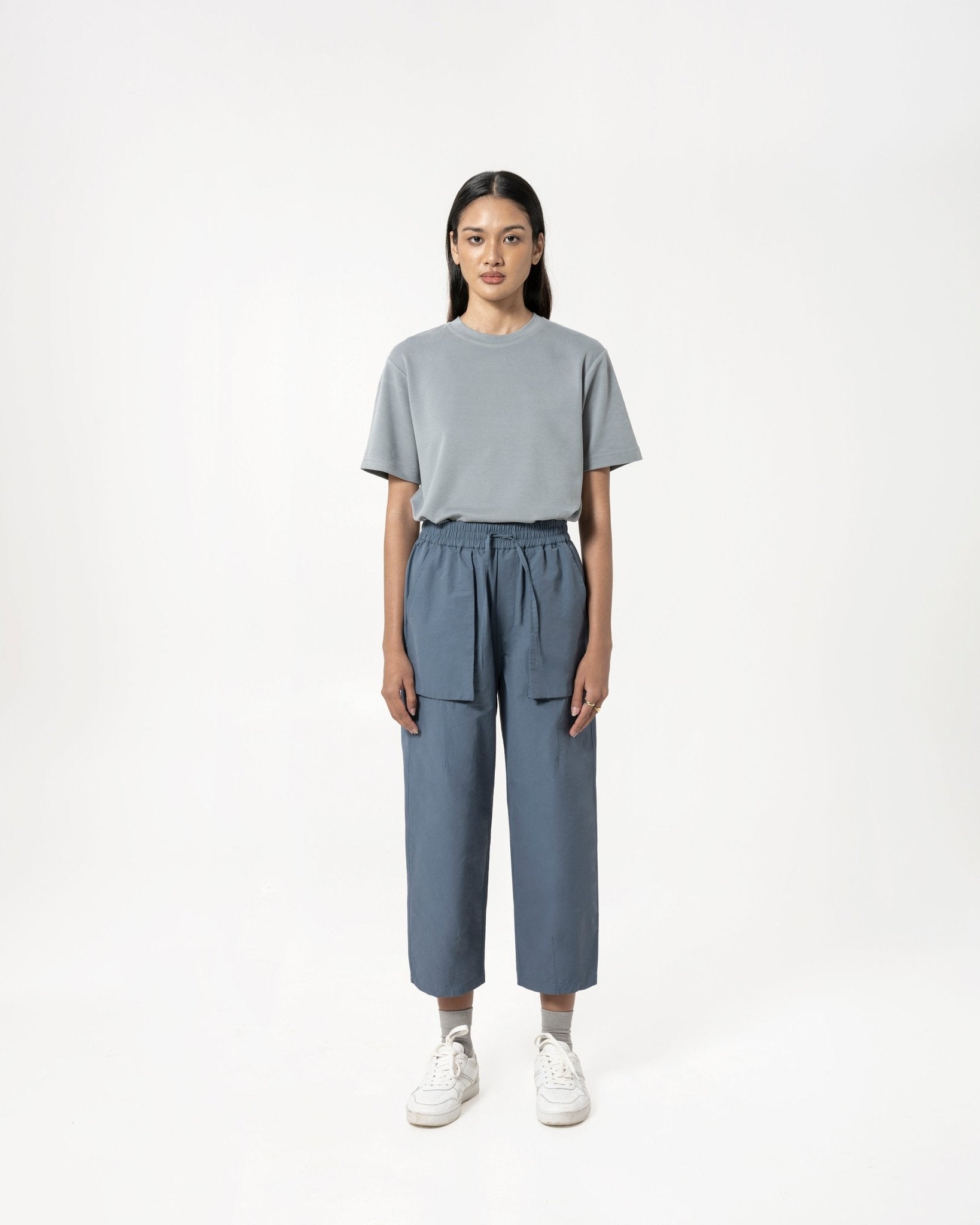 Relaxed Elasticated Trousers - Light Blue – G R A Y E