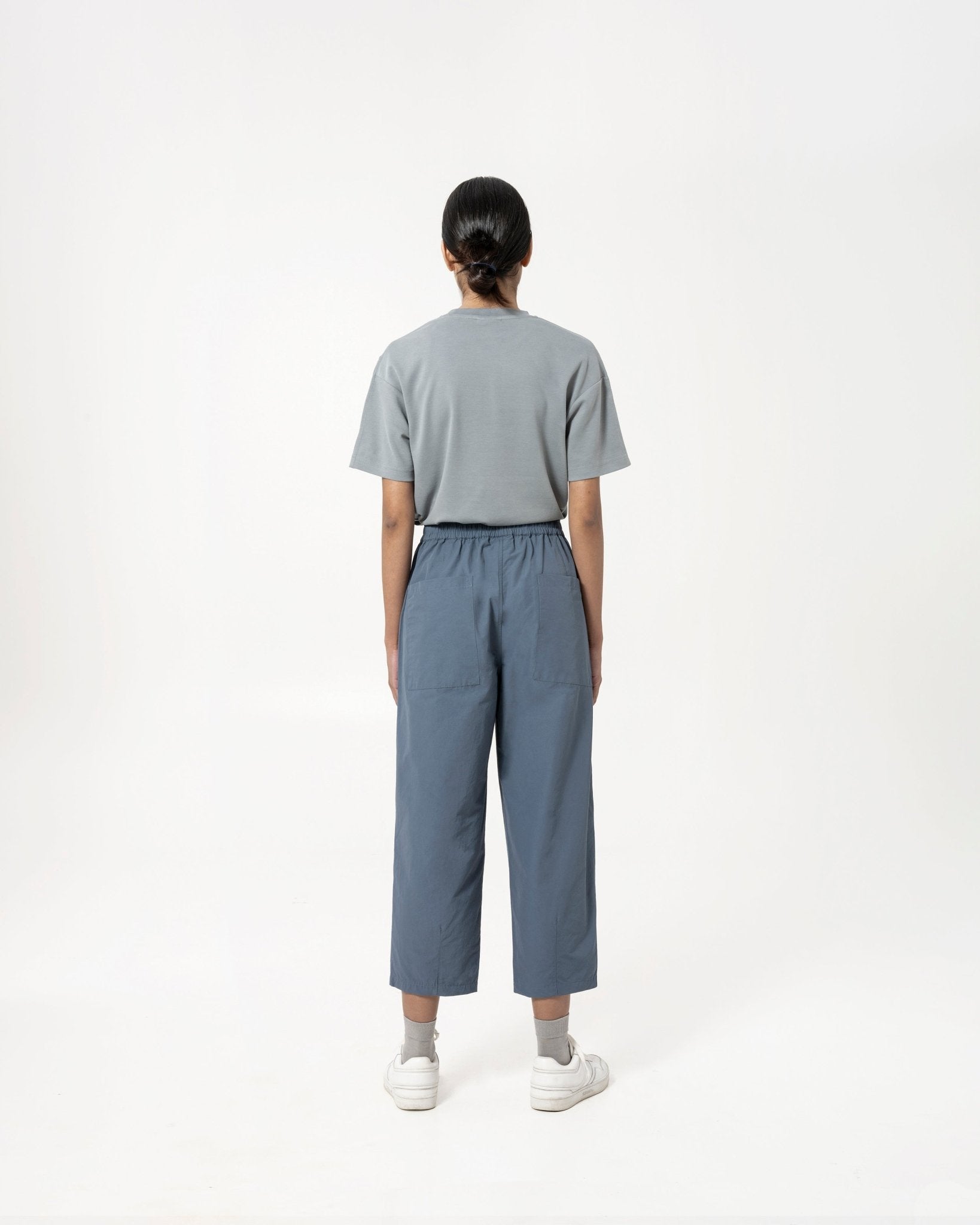 Relaxed Elasticated Trousers - Light Blue - G R A Y E