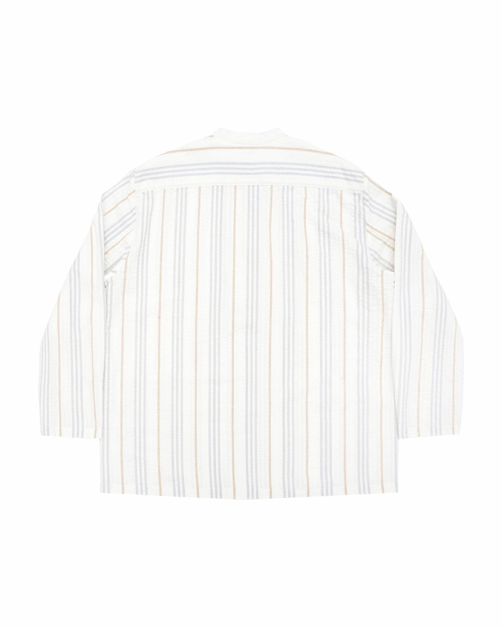 Seersucker Front Tie Shirt - G R A Y E