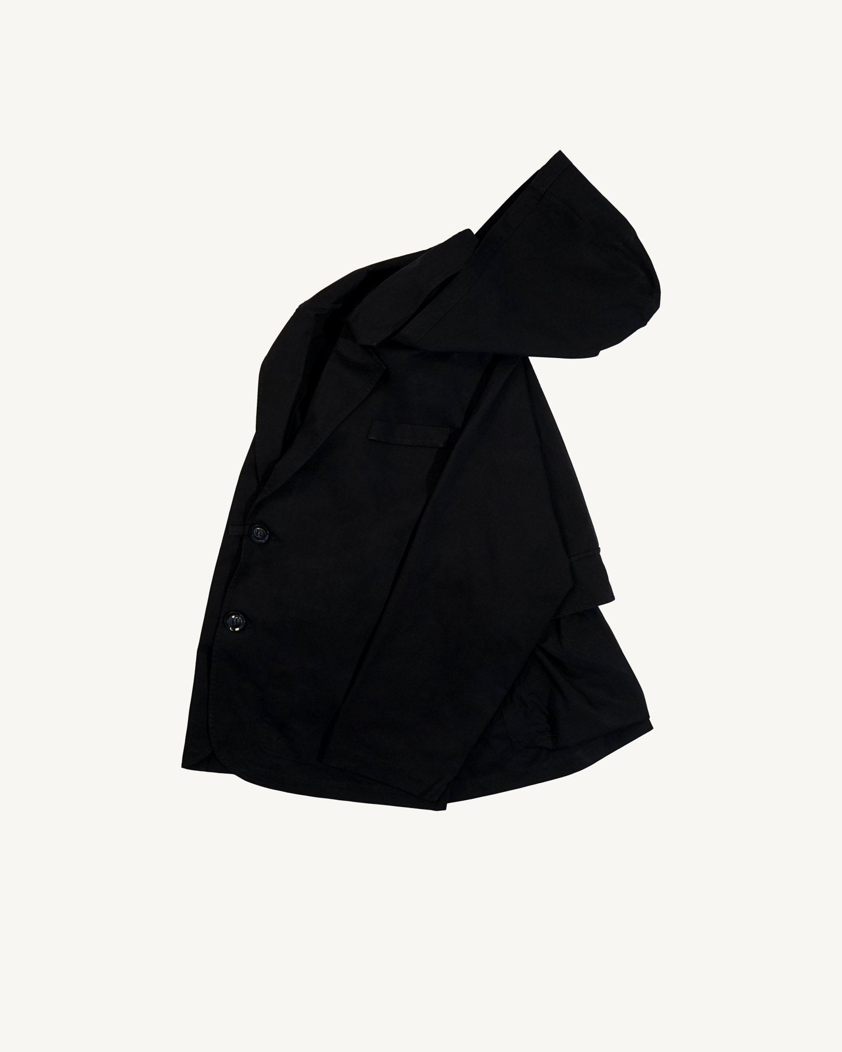 Utility Blazer with Hood - Black - G R A Y E