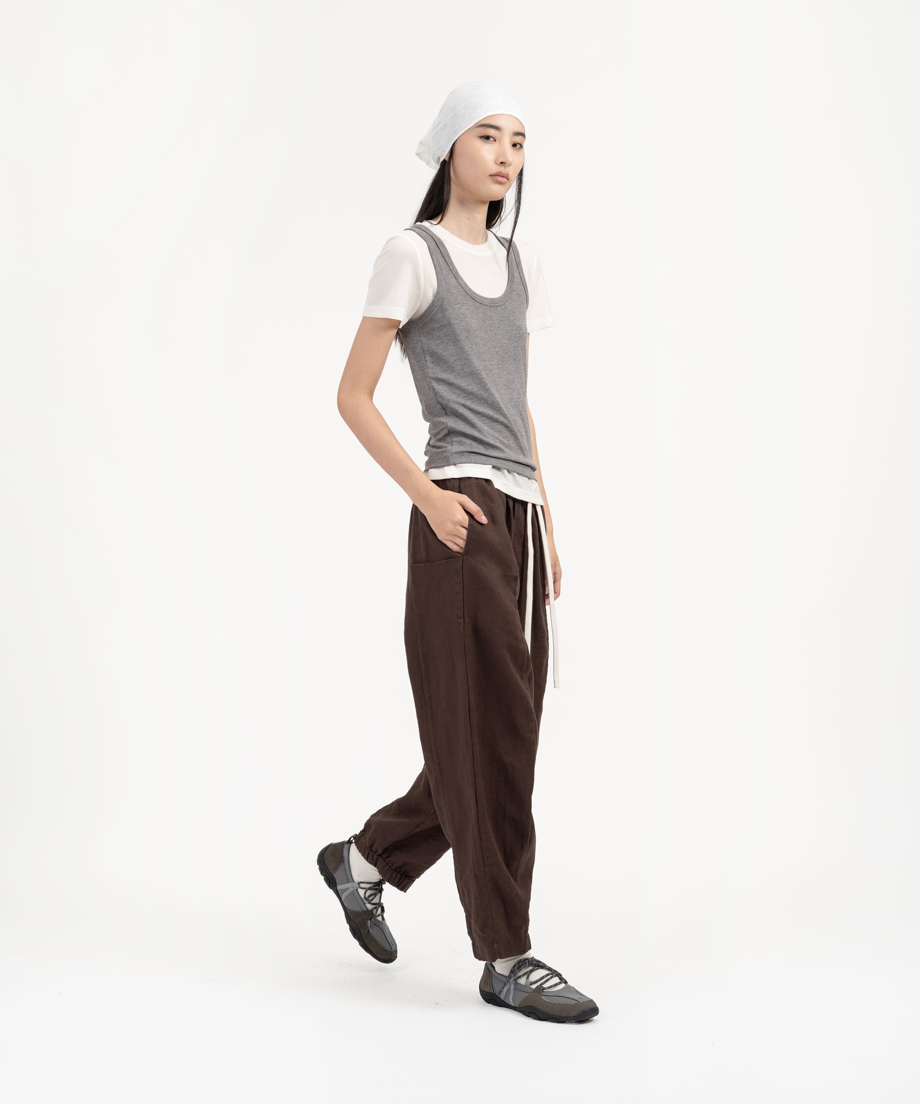 Modal-Cashmere Tank - Melange Gray