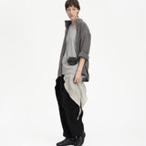 Layered Hem Tee - Slate Gray