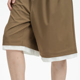 Layered Bermudas - Khaki/White
