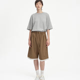 Layered Bermudas - Khaki/White