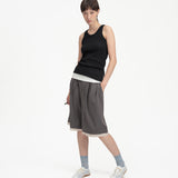 Layered Bermudas - Graye/Blush
