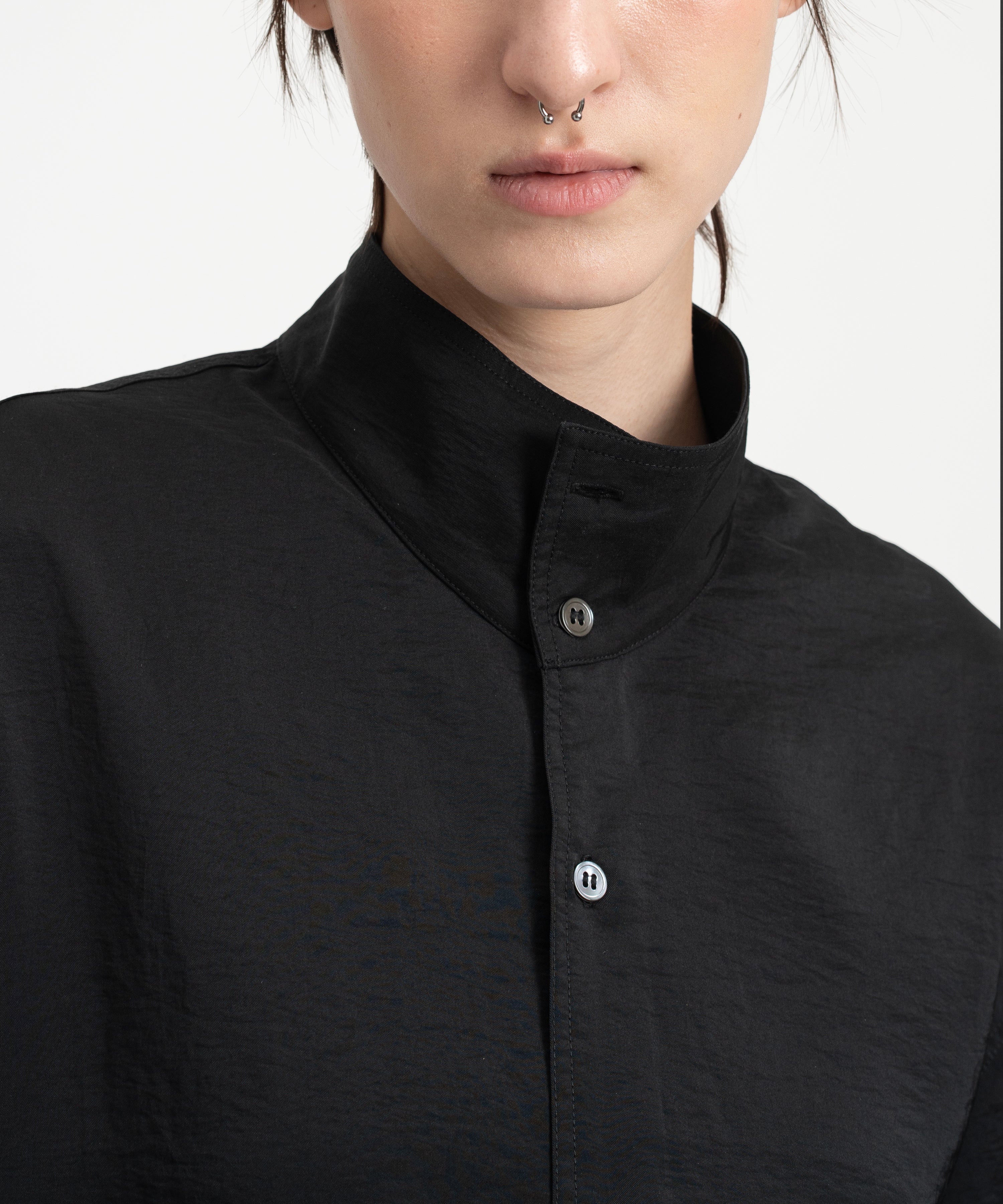 Mock Neck Shirt - Black