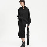 Mock Neck Shirt - Black
