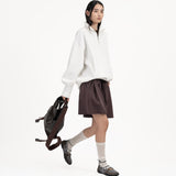 Quarter Zip Pullover - White
