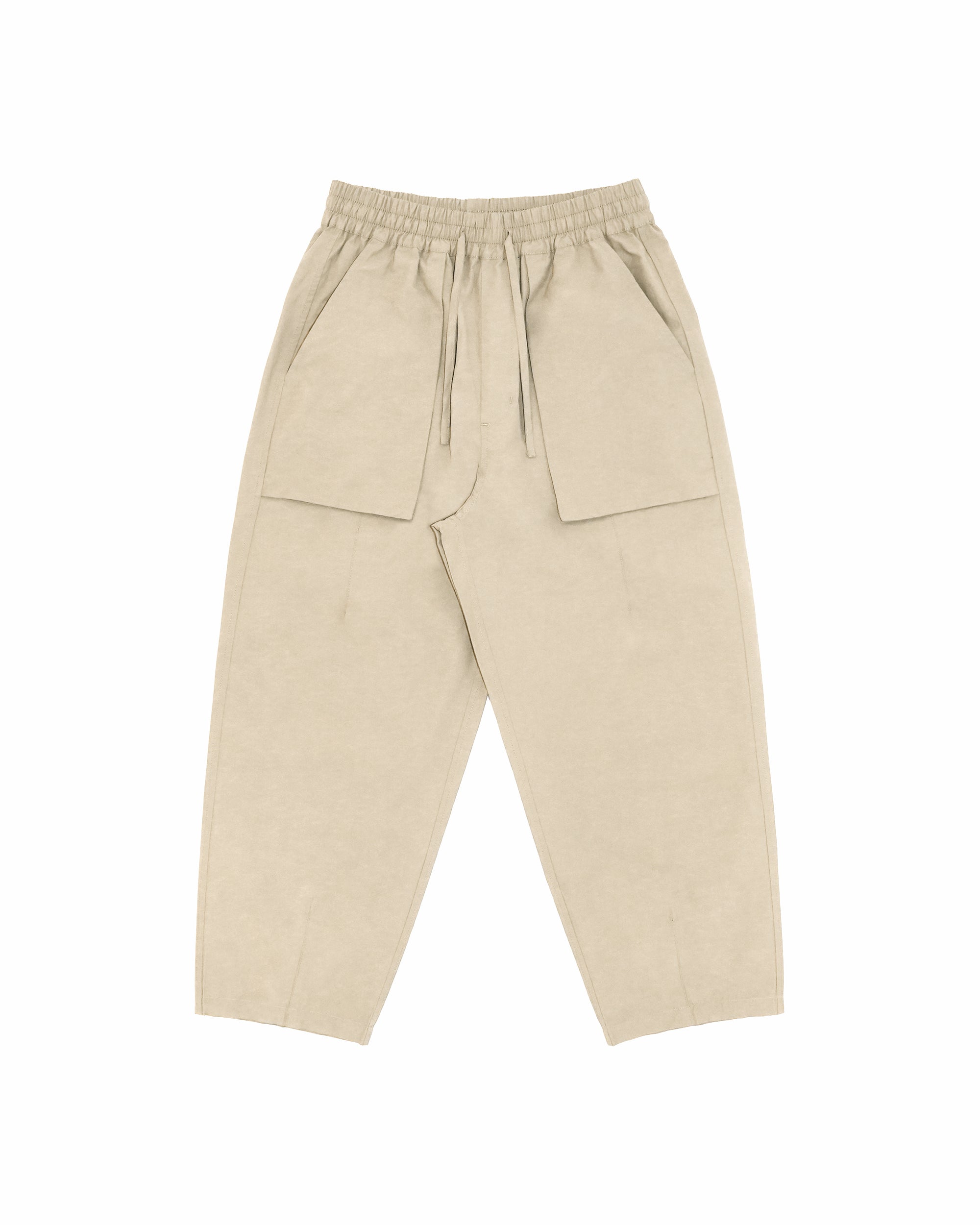 Relaxed Elasticated Trousers - Beige