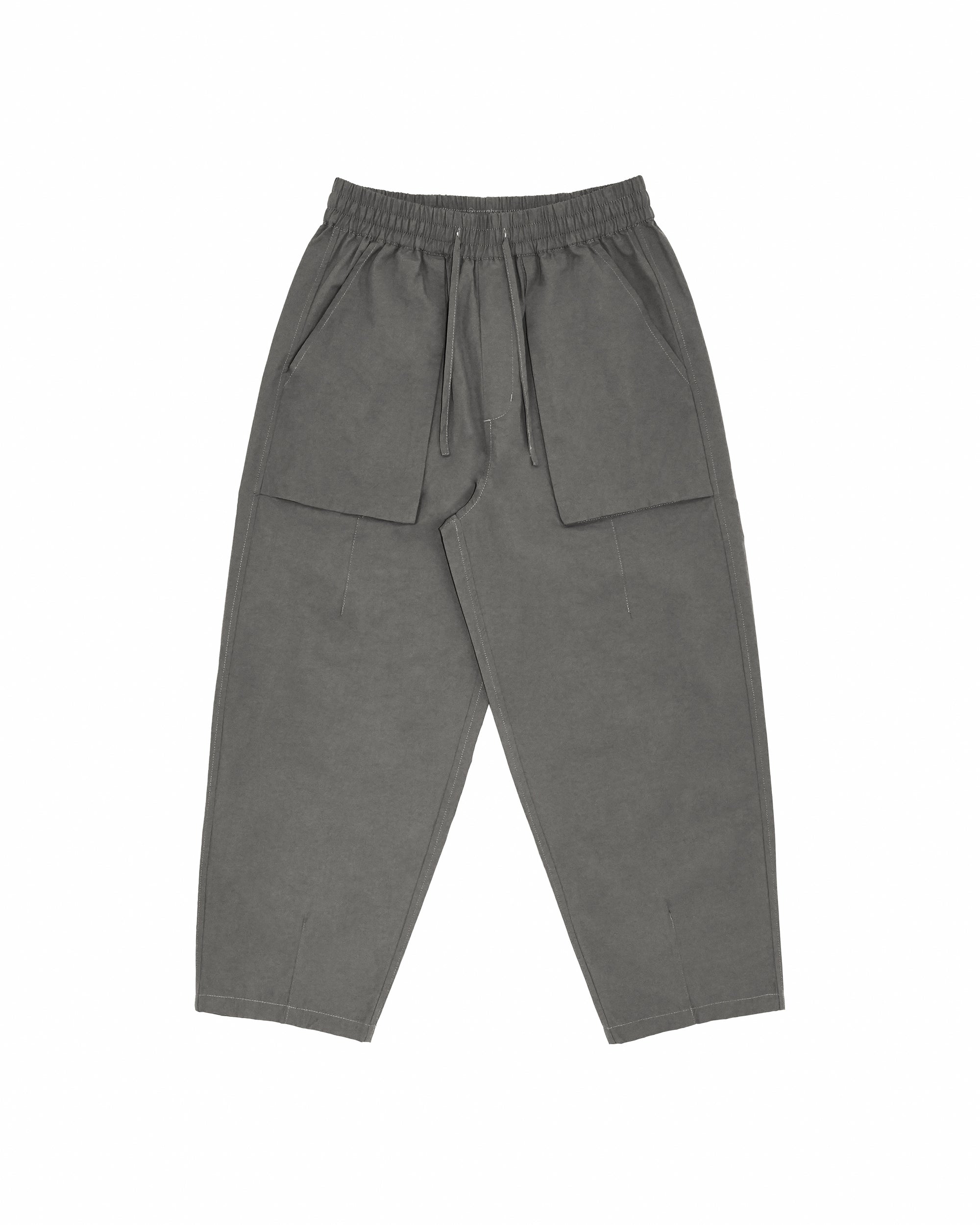 Relaxed Elasticated Trousers - Pebble Gray