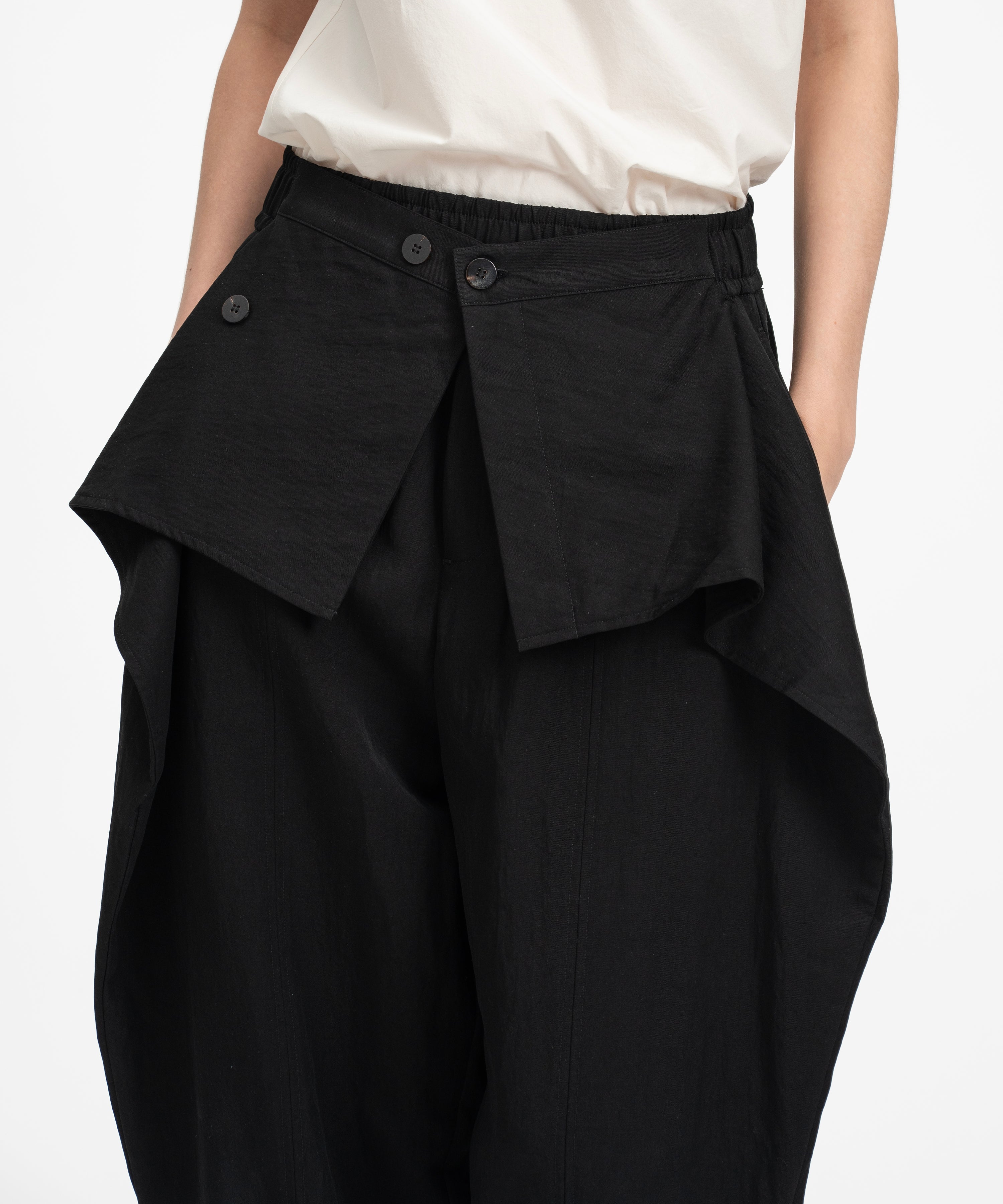 Sash Wrap Trousers - Black
