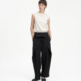 Sash Wrap Trousers - Black
