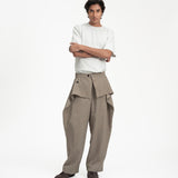 Sash Wrap Trousers - Olive