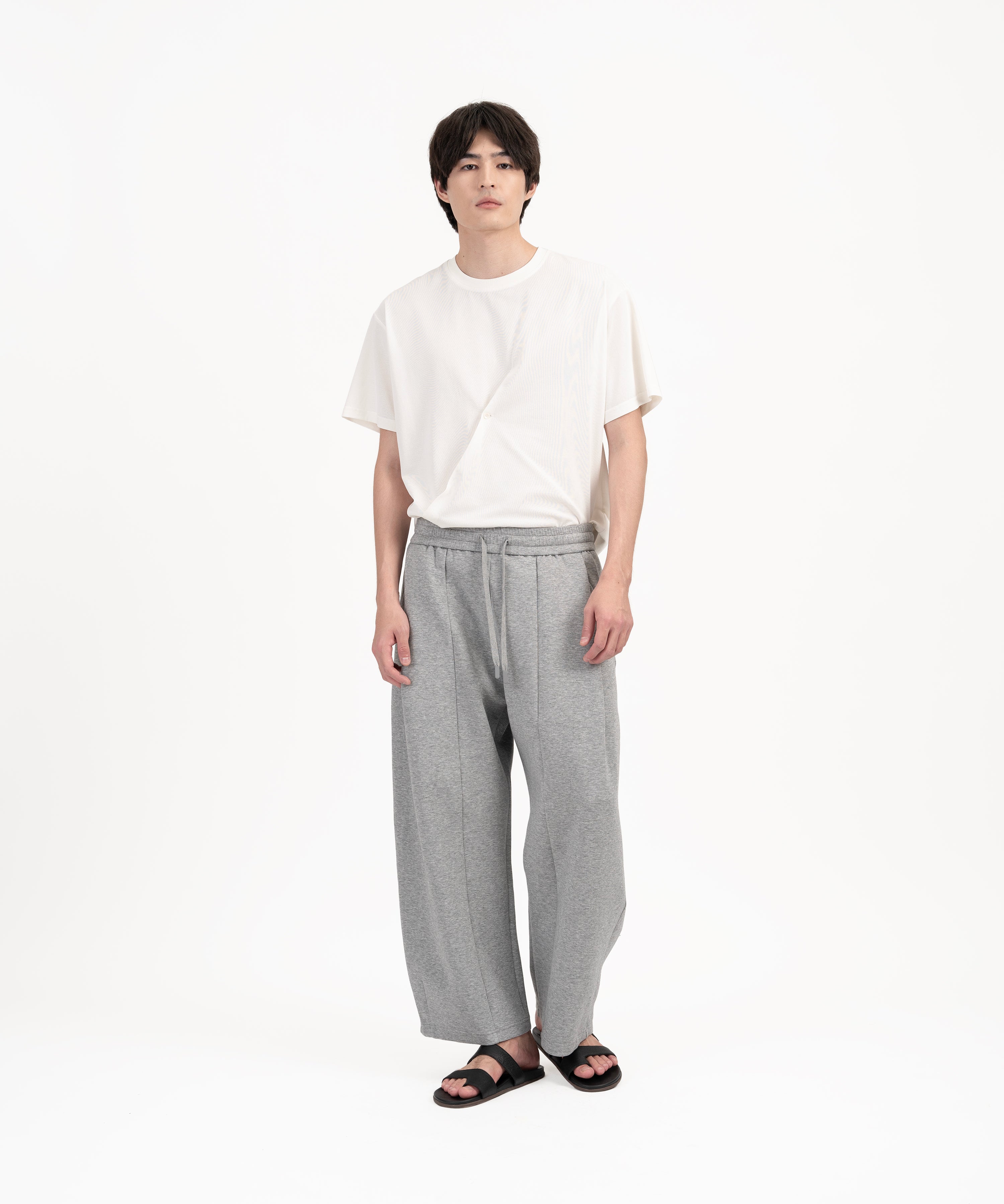 Pleated Sweatpants - Melange Gray