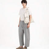Pleated Sweatpants - Melange Gray