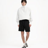 Pleated Sweatshorts - Black