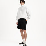 Pleated Sweatshorts - Black