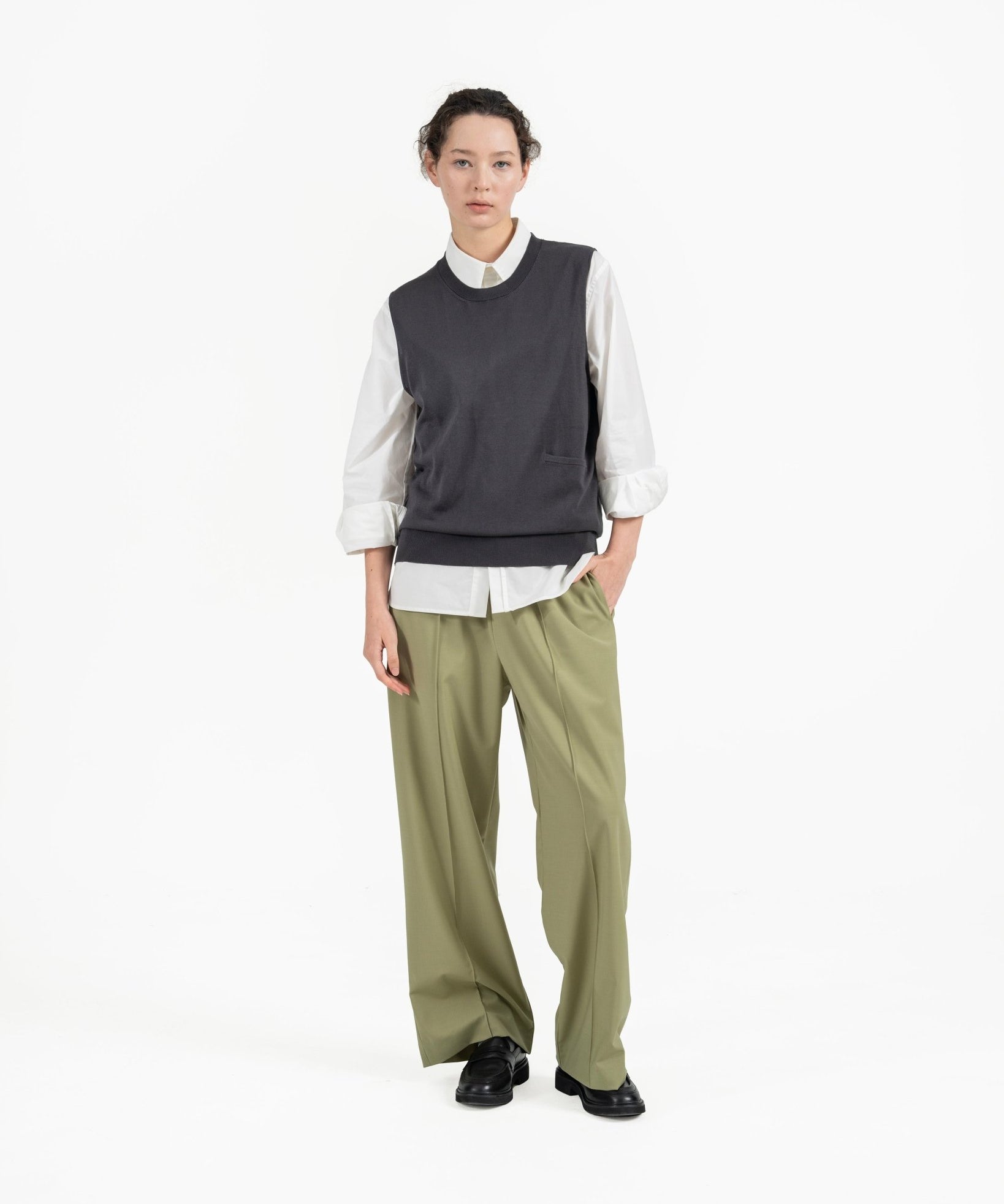 Aircozy Knit Vest - Gray - G R A Y E