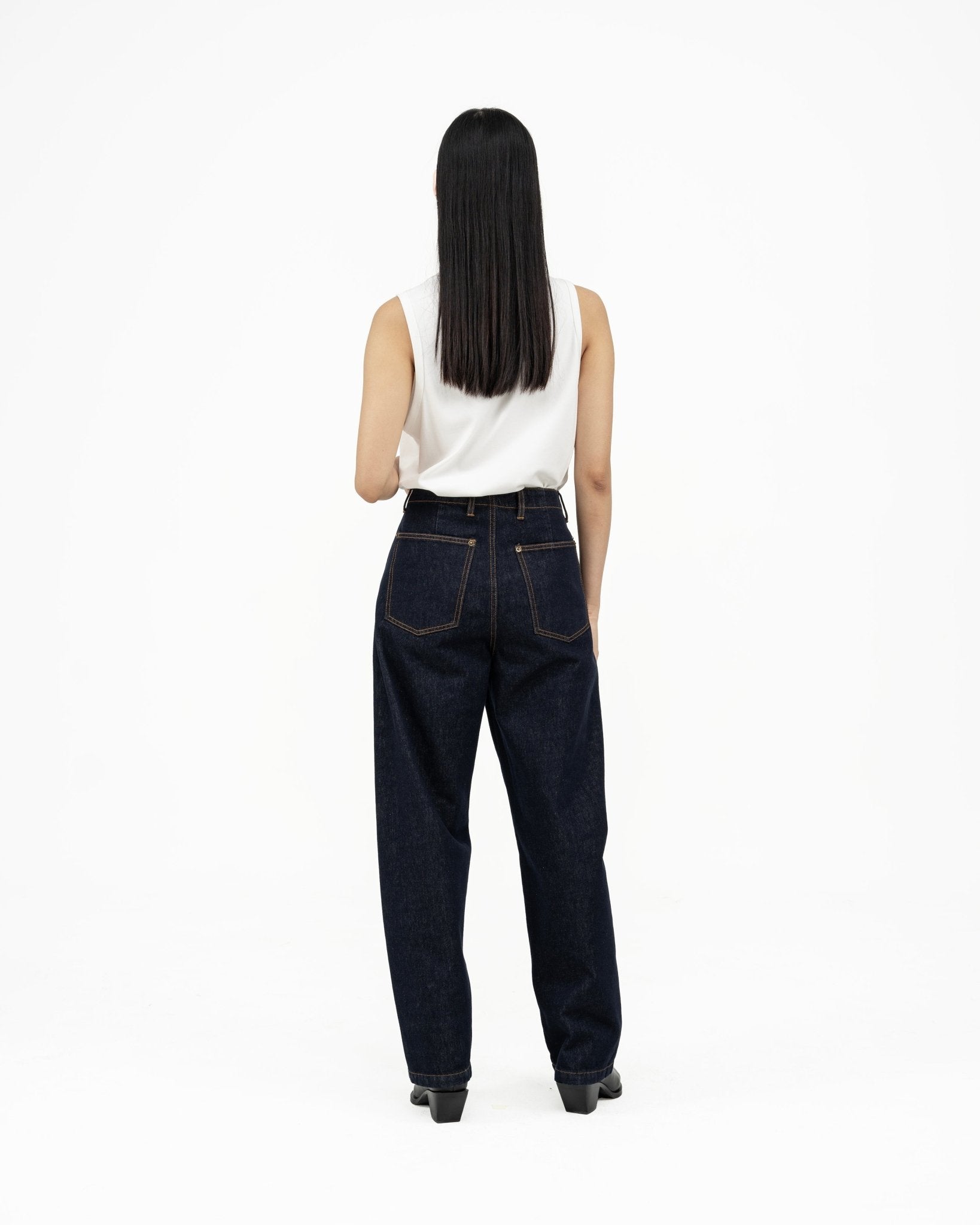 Arched Denim Trousers - Indigo - G R A Y E