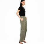 Arched Denim Trousers - Sage - G R A Y E