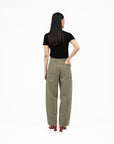 Arched Denim Trousers - Sage - G R A Y E