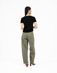 Arched Denim Trousers - Sage - G R A Y E