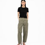 Arched Denim Trousers - Sage - G R A Y E
