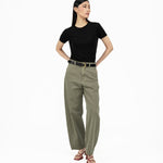 Arched Denim Trousers - Sage - G R A Y E