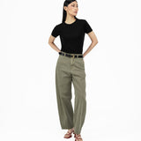 Arched Denim Trousers - Sage - G R A Y E