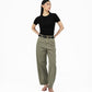 Arched Denim Trousers - Sage - G R A Y E