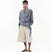 Asymmetrical Wrap Shirt - Blue Stripes - G R A Y E