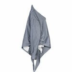 Asymmetrical Wrap Shirt - Blue Stripes - G R A Y E