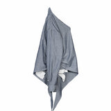 Asymmetrical Wrap Shirt - Blue Stripes - G R A Y E