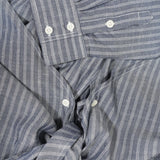 Asymmetrical Wrap Shirt - Blue Stripes - G R A Y E