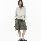 Asymmetrical Wrap Shirt - White Stripes - G R A Y E