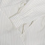 Asymmetrical Wrap Shirt - White Stripes - G R A Y E