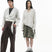 Asymmetrical Wrap Shirt - White Stripes - G R A Y E