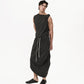 Asymmetry Knit Skirt - Charcoal - G R A Y E