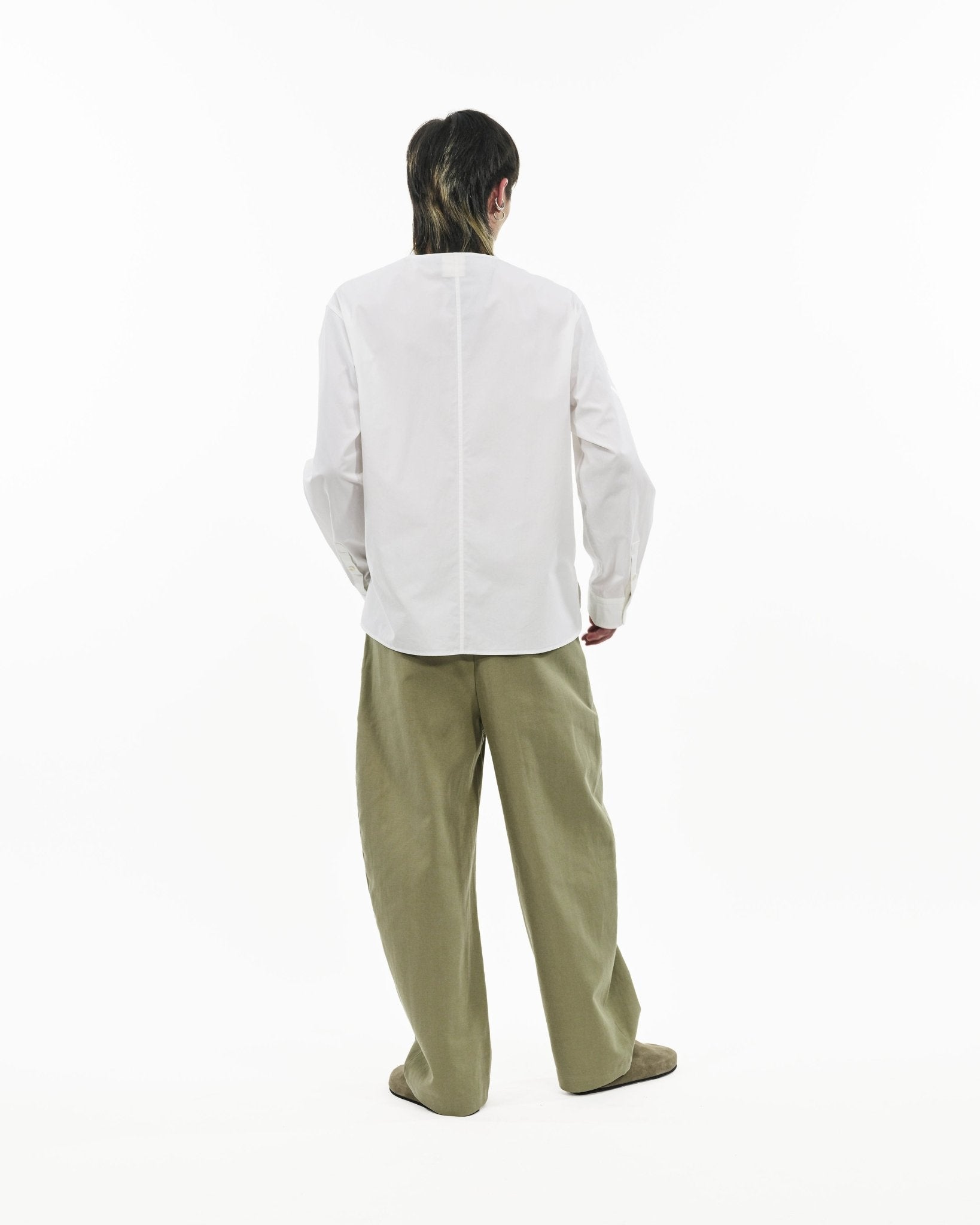 Collarless Utility Shirt - G R A Y E