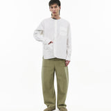 Collarless Utility Shirt - G R A Y E