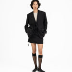 Collarless Wool Blazer - G R A Y E