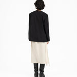 Collarless Wool Blazer - G R A Y E